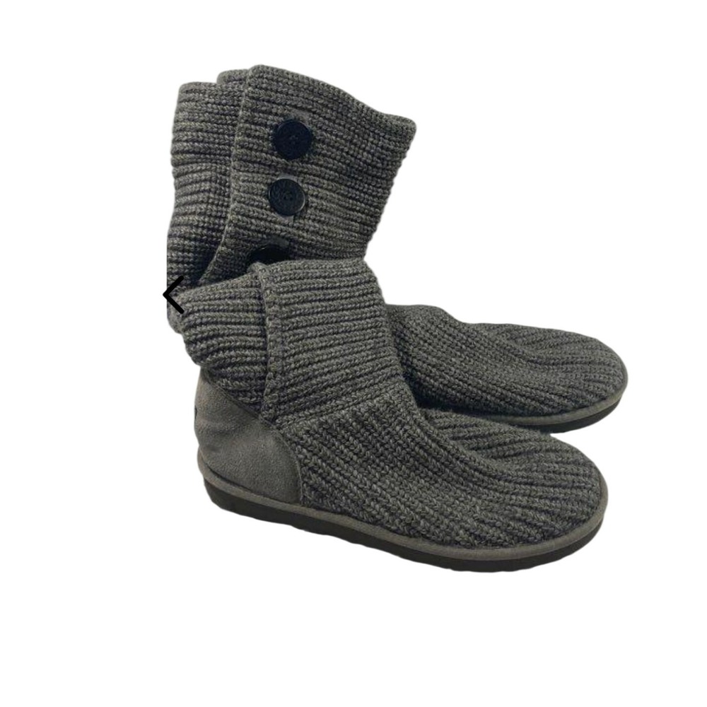 UGG Australia Cardy Grey Knit Button Boots 5819 Womens Size 10